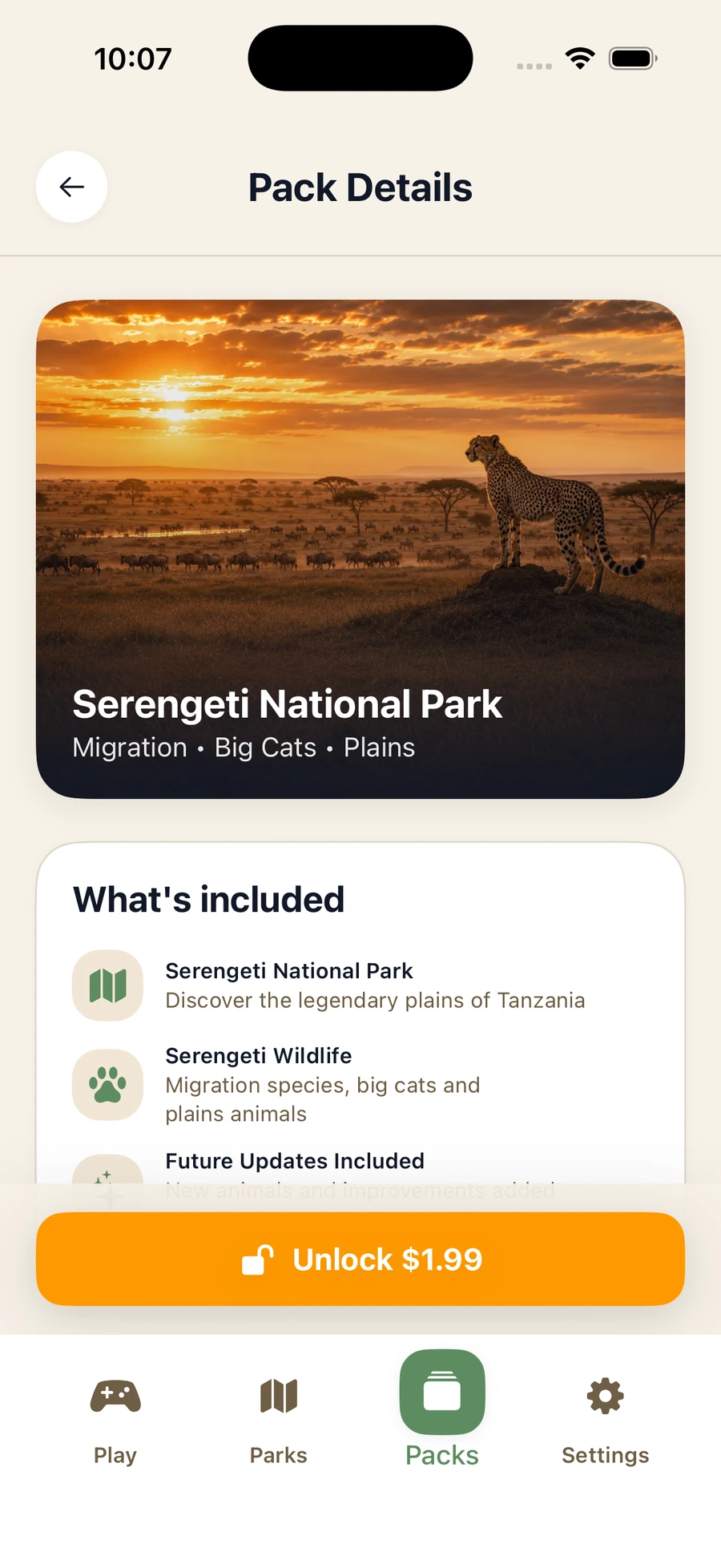 Safari Bingo: Serengeti park pack details